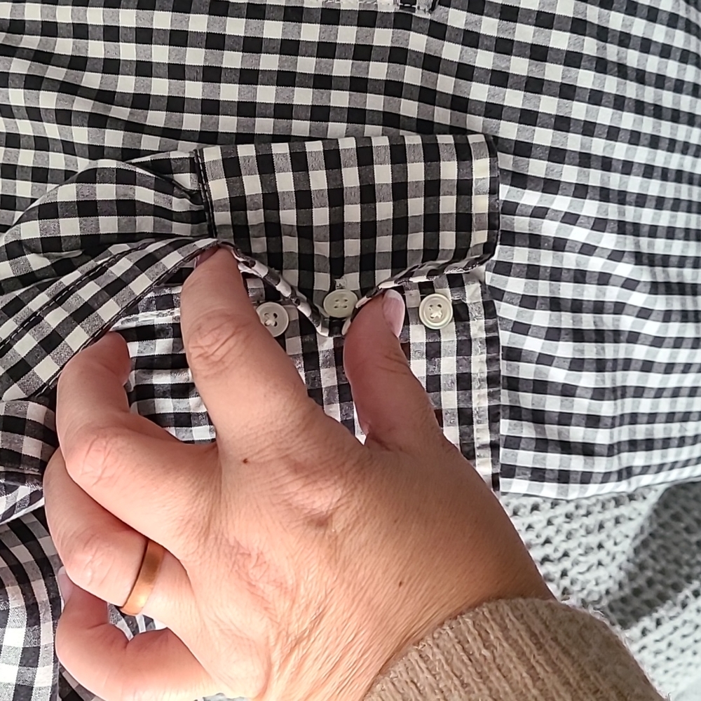 Jcrew Buffalo Check Button Down Tunic, Medium - image 5